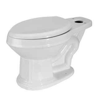 White Porcelain Sheffield Elongated Toilet Bowl Only with Plastic No